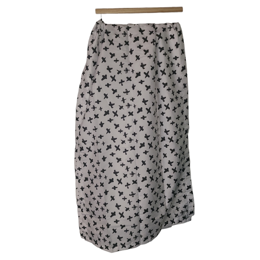 NWOT One pair of black and white curtain panels 28x83